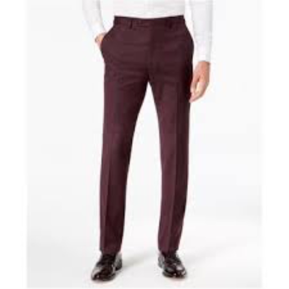 Sean John Mens Classic-Fit Stretch Drk Red 34 X 32